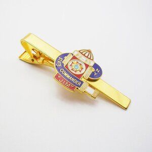 Vintage Tie Clip Bar VFW NY State Commander Jim Fire Hydrant and Hose